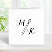 Tampons Encreurs Initiales simples de monogramme de pinceau