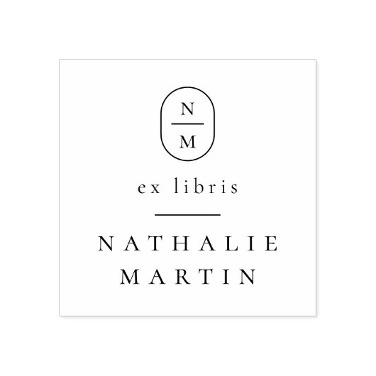 Tampons Encreurs Initiales simples élégantes Ex Libris Monogramme L (Impression)