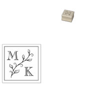 Tampons Encreurs Initiales simples Plante Monogramme Mariage Couple (Tamponné)