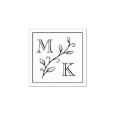 Tampons Encreurs Initiales simples Plante Monogramme Mariage Couple (Impression)