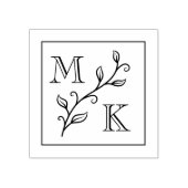 Tampons Encreurs Initiales simples Plante Monogramme Mariage Couple (Impression)