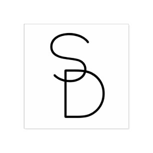 Tampons Encreurs Initiales superposées de style moderne