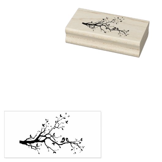 Tampons Encreurs Inséparables mignons sur une branche d'arbre (Tamponné)