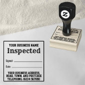 Tampons Encreurs Inspecté avec le nom, l'adresse. Timbre en caoutch