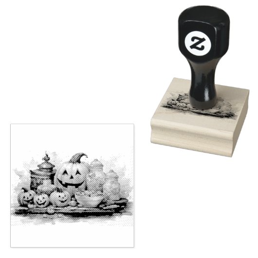 Tampons Encreurs Jack O Lanterns Halloween Visages (Tamponné)