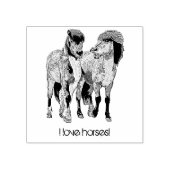 Tampons Encreurs J'adore les chevaux ! poneys islandais mignons (Impression)
