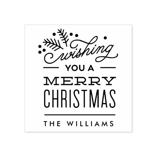 Tampons Encreurs Je vous souhaite un joyeux Timbre personnalisé de (Impression)