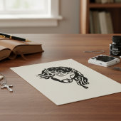 Tampons Encreurs Jésus Couronne d'épines Bois d'art Timbre en caout