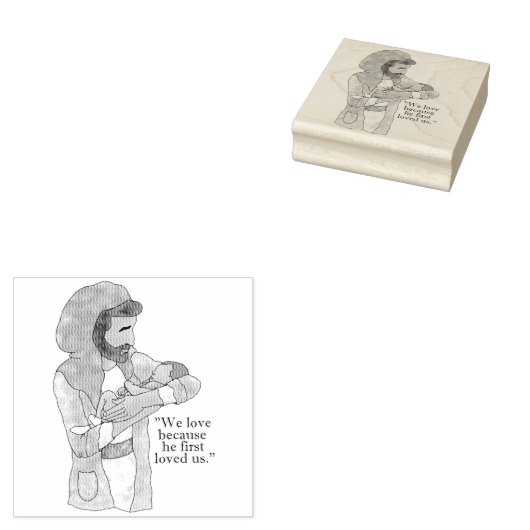 Tampons Encreurs Jésus tenant la Bible du bébé Verse | Timbre d'art (Tamponné)