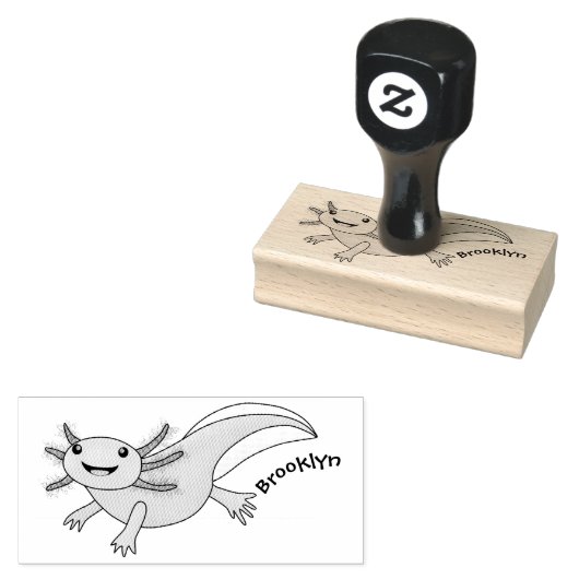 Tampons Encreurs Joli axolotl rose heureux (Tamponné)