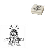 Tampons Encreurs Joli chien Noël Adresse de retour (Tamponné)