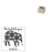 Tampons Encreurs Joli élépha de fleurs Ce livre appartient à l'élép (Tamponné)