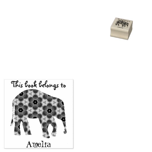 Tampons Encreurs Joli élépha de fleurs Ce livre appartient à l'élép (Tamponné)