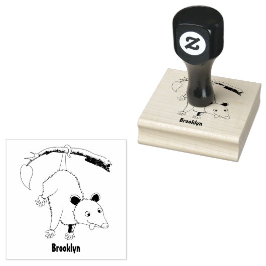 Tampons Encreurs Joli opossum accroché à la branche dessin animé (Tamponné)