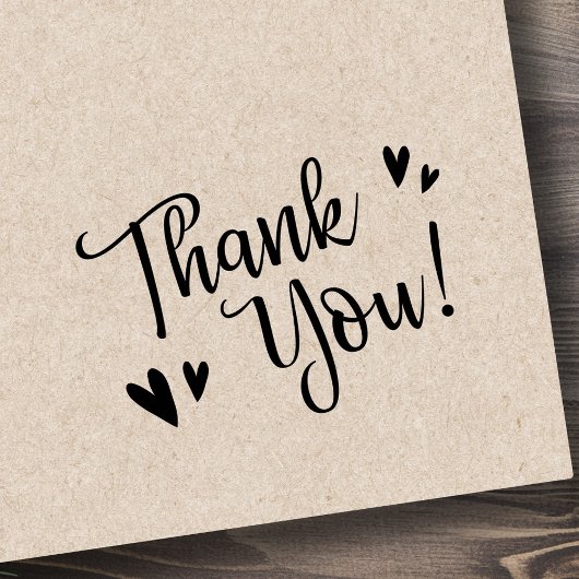 Tampons Encreurs Joli script et le coeur merci