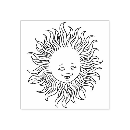 Tampons Encreurs Joli Timbre en caoutchouc solaire d'été souriant (Impression)