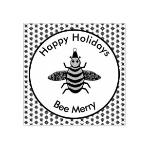 Tampons Encreurs Jolie Bee de Noël et Poinsettia Fleurs Personnalis