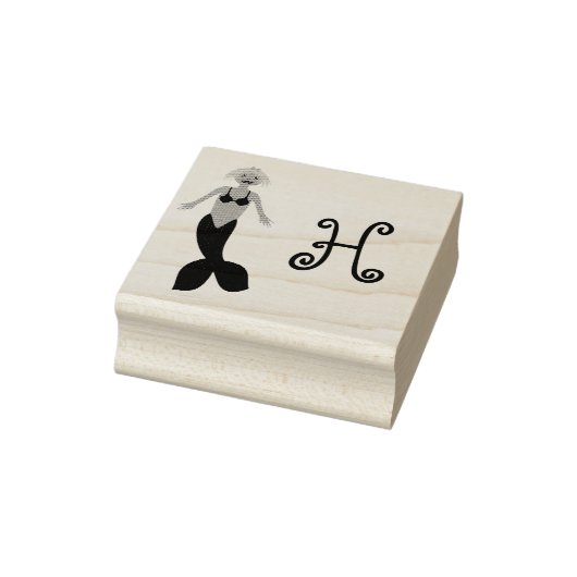 Tampons Encreurs Jolie sirène Imaginaire rose sur mesure Monogramme (Tampon)