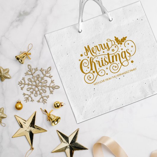 Tampons Encreurs Joyeuse calligraphie de Noël Décorée, Grande