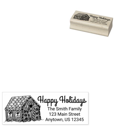 Tampons Encreurs Joyeuses fêtes Gingerbread Noël Noël Noël Adresse (Tamponné)