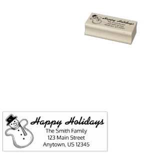 Tampons Encreurs Joyeuses fêtes hiver Noël Snowman Adresse