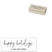 Tampons Encreurs Joyeuses Fêtes Nom Personnalisé Chic Script (Tamponné)