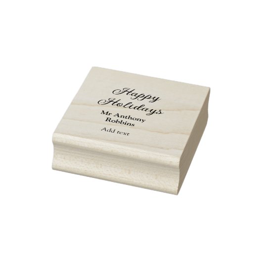 Tampons Encreurs Joyeuses vacances ajouter nom date année simple mi (Tampon)