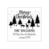 Tampons Encreurs Joyeux animaux de la forêt de Noël, cerfs et arbre (Impression)