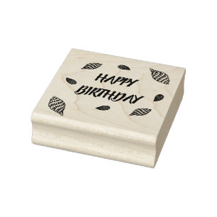 Tampons Encreurs Joyeux Anniversaire Beach Party Seashells Timbre e
