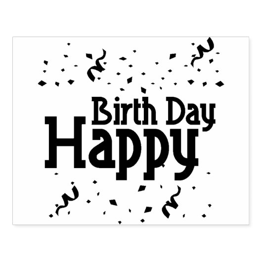 Tampons Encreurs Joyeux Anniversaire Confetti Timbre en caoutchouc (Impression)
