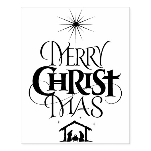 Tampons Encreurs Joyeux Christian Noël calligraphie Religieux (Impression)