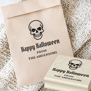 Tampons Encreurs Joyeux Halloween crâne effrayant nom ou texte pers