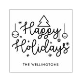 Tampons Encreurs Joyeux Jours fériés joli Script Nom de famille (Impression)