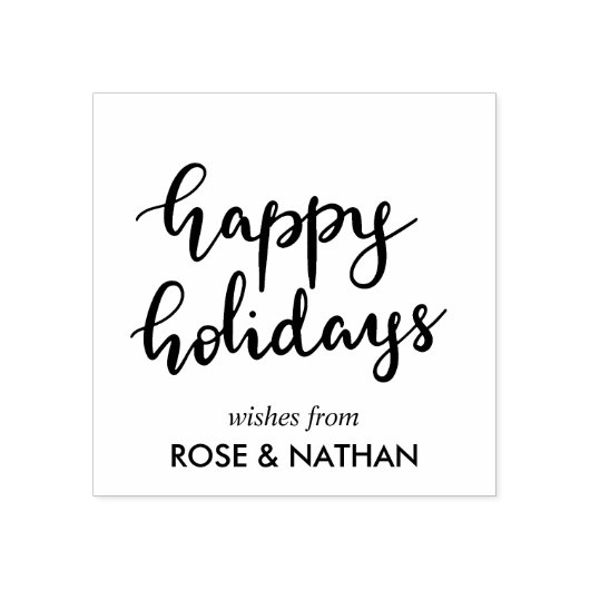 Tampons Encreurs Joyeux Jours fériés manuscrits en noir Script (Impression)