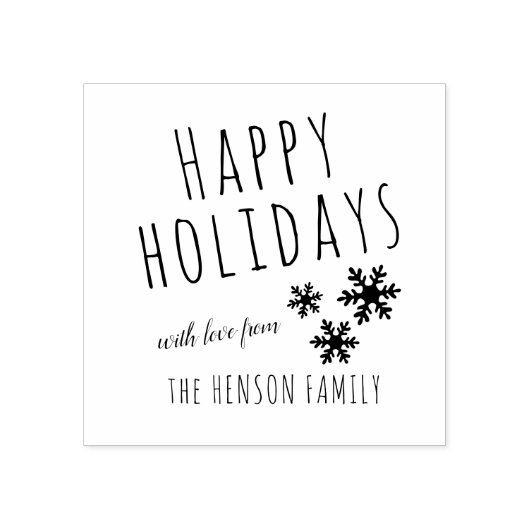 Tampons Encreurs Joyeux Jours fériés Script Snowflake Noël (Impression)