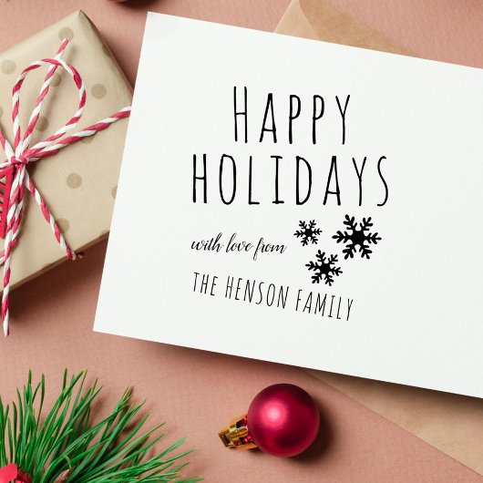 Tampons Encreurs Joyeux Jours fériés Script Snowflake Noël