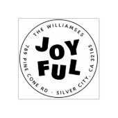 Tampons Encreurs Joyeux mignon moderne ronde Noël Adresse familiale (Impression)