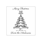 Tampons Encreurs Joyeux Noël avec arbre et nom de famille (Impression)