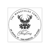 Tampons Encreurs Joyeux Noël Cerf retour Adresse Timbre en caoutcho (Impression)