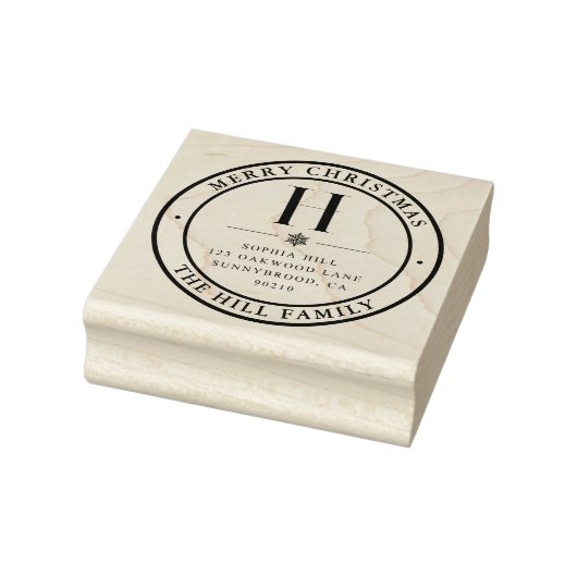 Tampons Encreurs Joyeux Noël Classic Monogramme Adresse (Tampon)