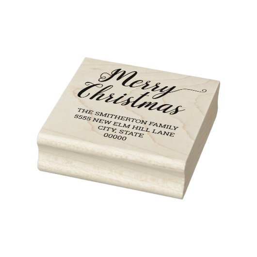 Tampons Encreurs Joyeux Noël Écriture Cursive Nom de Famille Adress (Tampon)