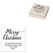 Tampons Encreurs Joyeux Noël Écriture Cursive Nom de Famille Adress (Tamponné)