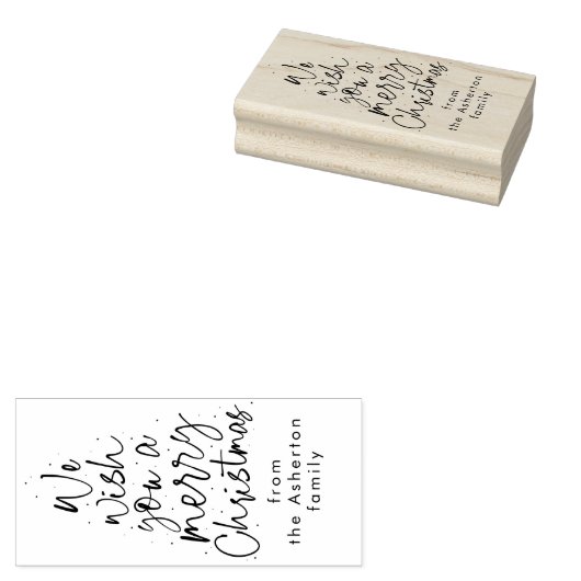 Tampons Encreurs Joyeux Noël fun script de vacances étiquette cadea (Tamponné)