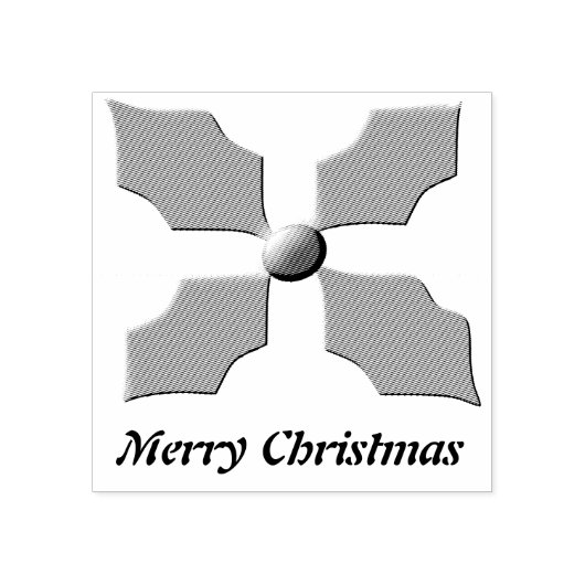 Tampons Encreurs Joyeux Noël Holly Custom Wood Art Timbre (Impression)