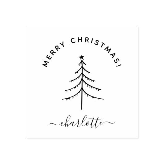 Tampons Encreurs Joyeux Noël Joyeux, dessiné à la main (Impression)