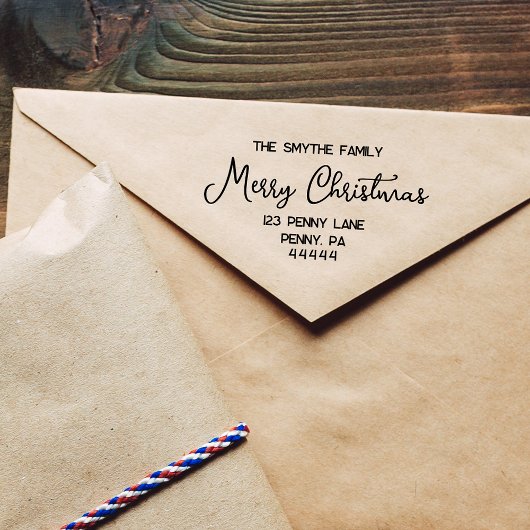 Tampons Encreurs Joyeux Noël manuscrit Script Timbre en caoutchouc