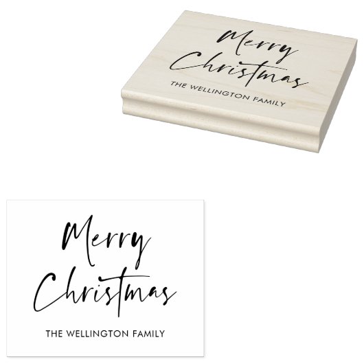 Tampons Encreurs Joyeux Noël moderne Script cadeau famille envelopp (Tamponné)