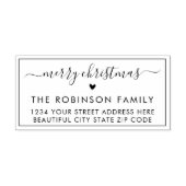 Tampons Encreurs Joyeux Noël moderne Script Retourner Adresse Coeur (Impression)