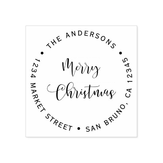 Tampons Encreurs Joyeux Noël & Nom de famille Adresse de retour (Impression)