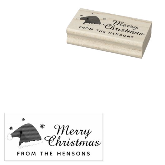 Tampons Encreurs Joyeux Noël Nom de famille Script Holiday (Tamponné)